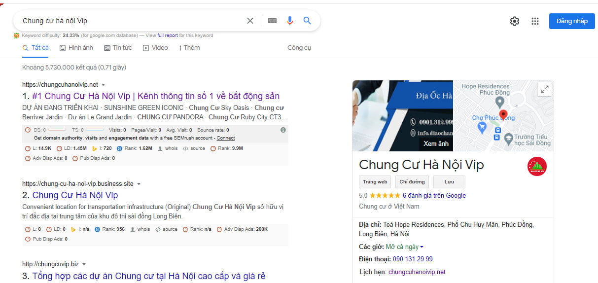 Ví dụ về Google My Business của chúng tôi
