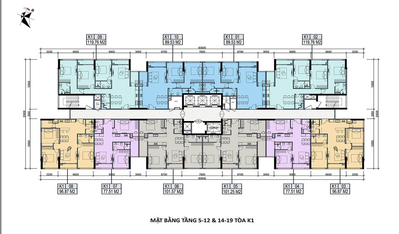 Thiết kế tòa K1 Khai sơn city